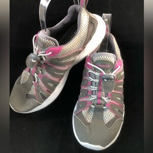 Women's Gray and Pink Athletic Sneakers